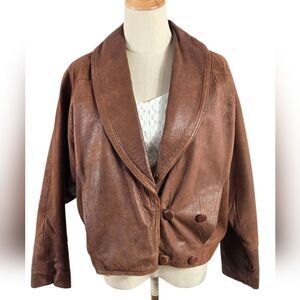 Uomo Vintage Brown Italian Leather Cropped Jacket